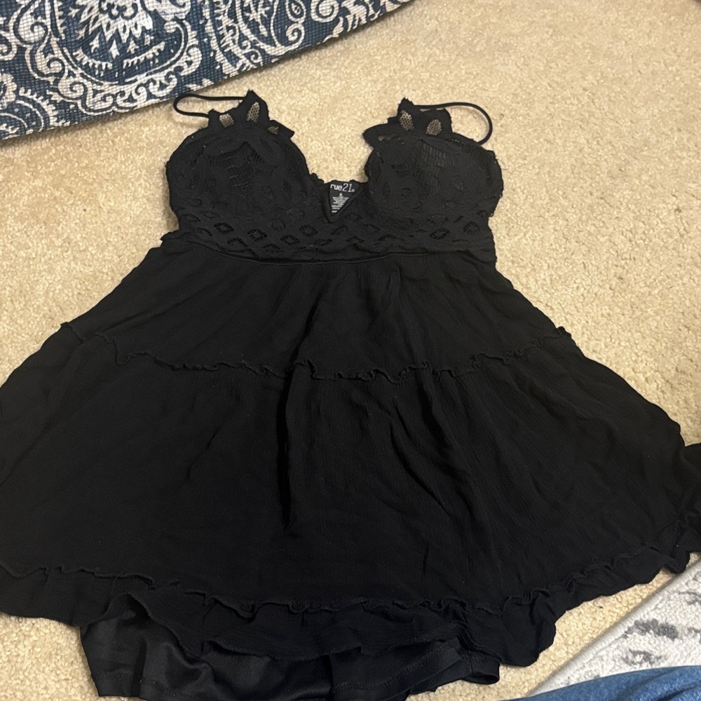 Rue21 Black Lace Tiered Sundress